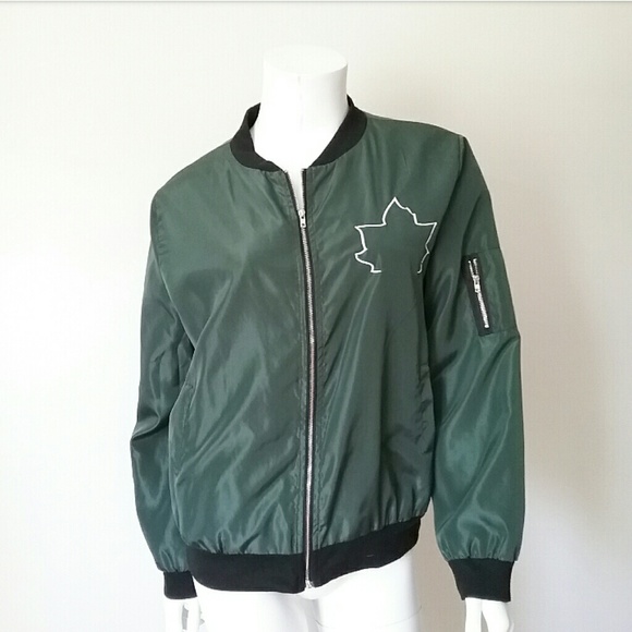 Jackets & Blazers - Army Green Nylon Bomber Jacket Jackets & Blazers - Army Green Nylon Bomber Jacket